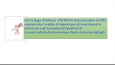 Credito di imposta in beni strumentali nuovi